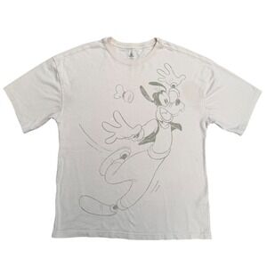 Disney Goofy Graphic Tee Tan The‎ Underdog Always Comes Out On Top STAINS Small